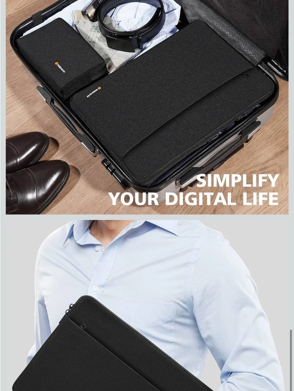 Black Laptop & Accessory Sleeve Set - Protective Tablet Case